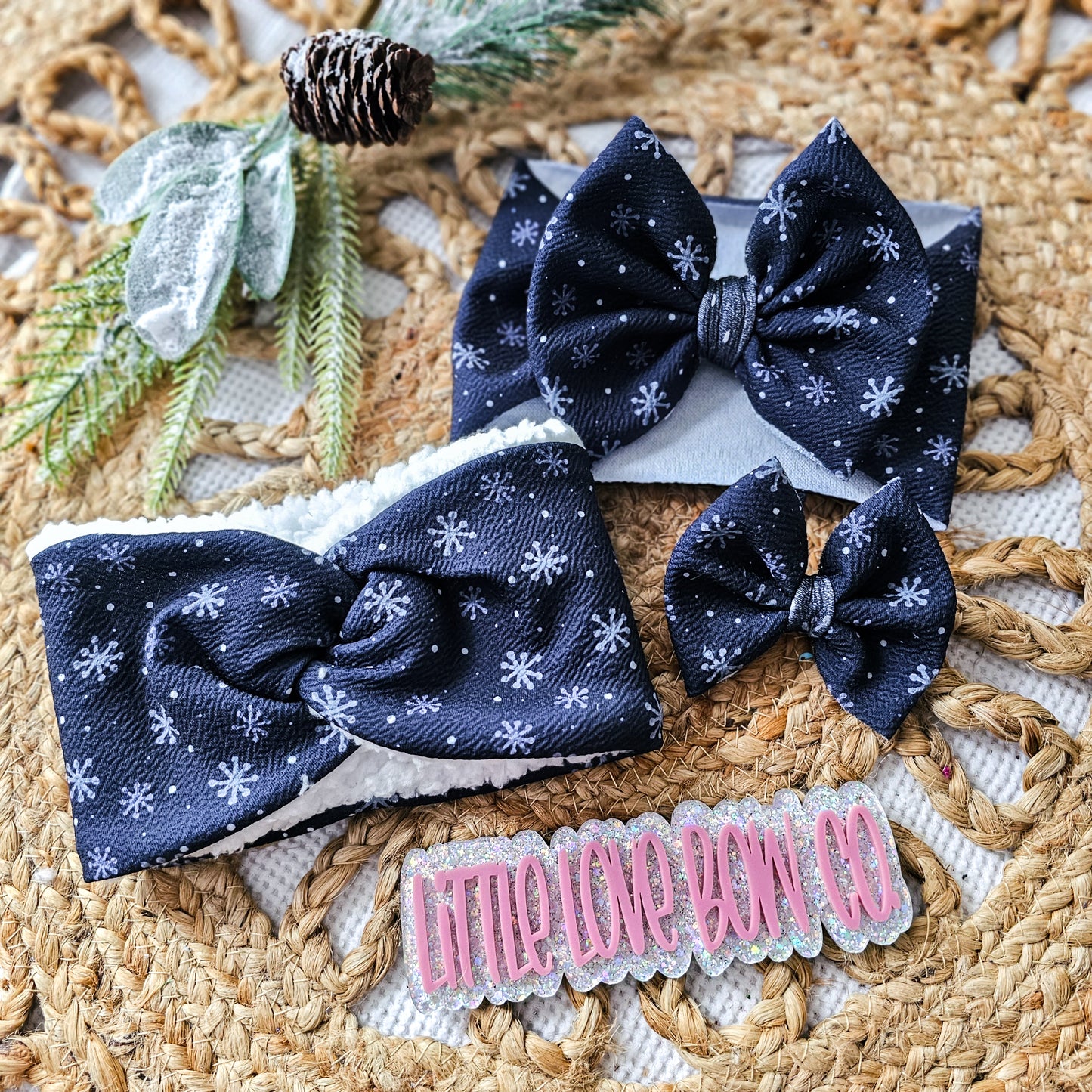 Navy Blue Snowflakes