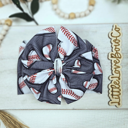 Gray Baseball Hearts