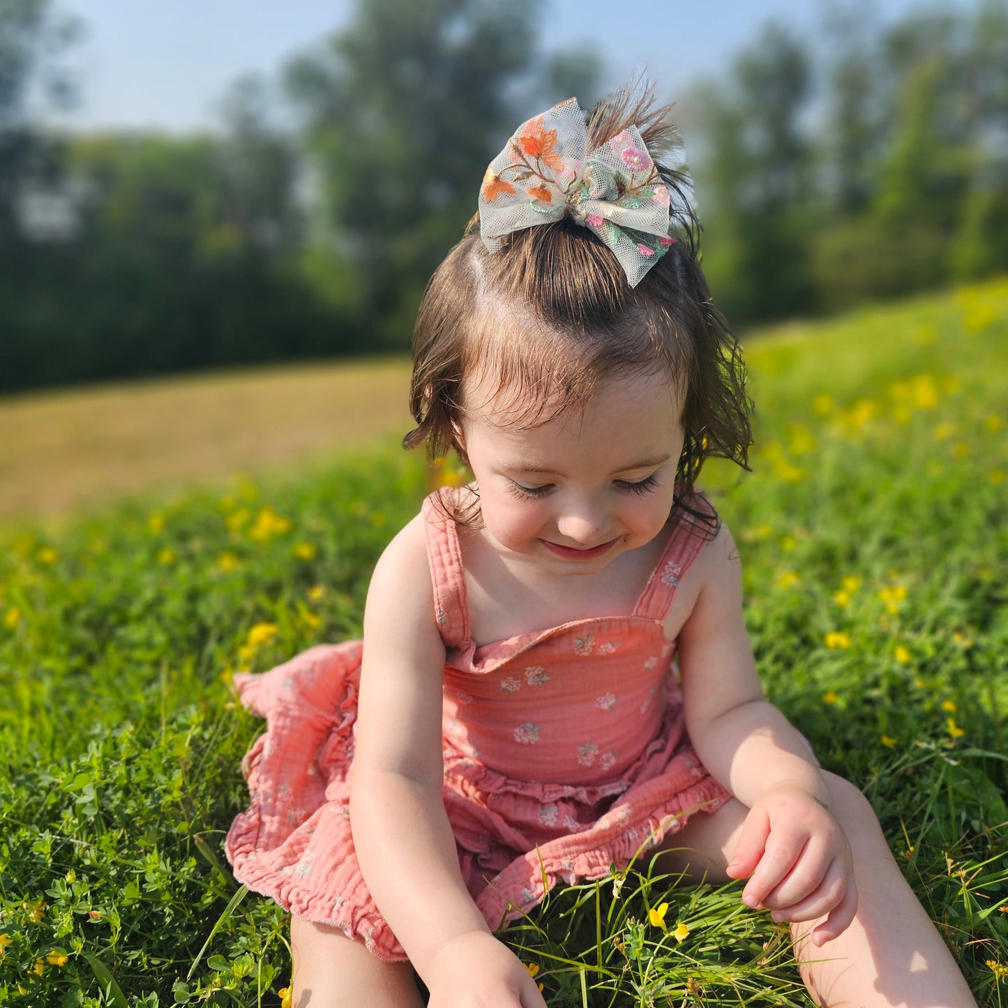 Mesh Embroidered Wildflowers