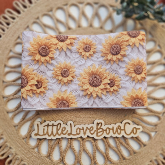 Embroidered Sunflowers | Scuba Fabric