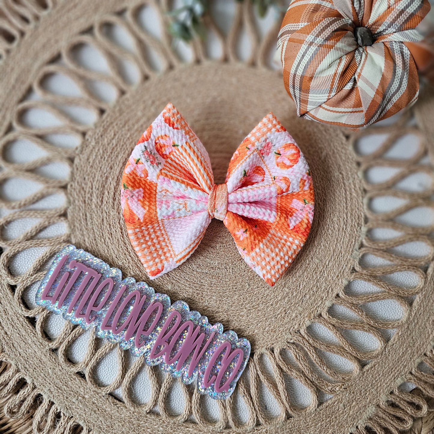 Pink Bow Pumpkins Patchwork