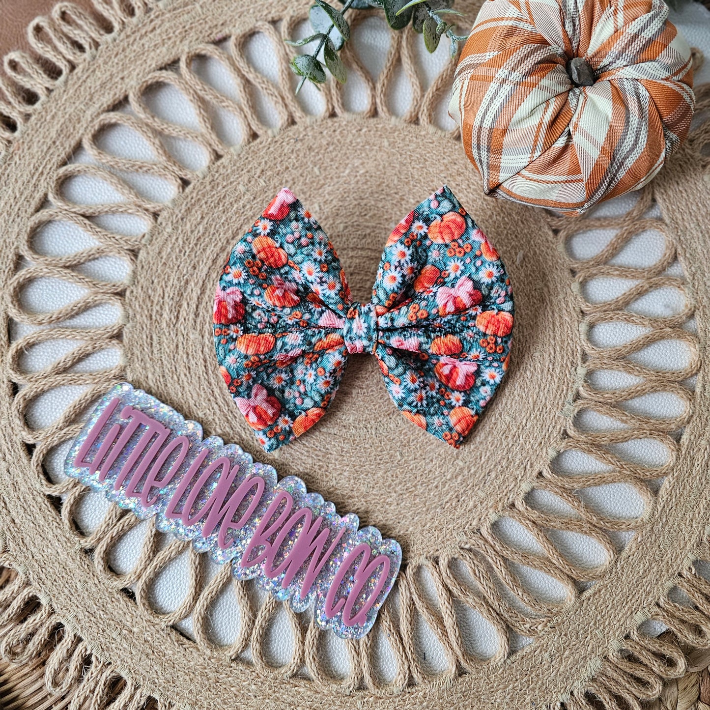 Teal Bow Pumpkins