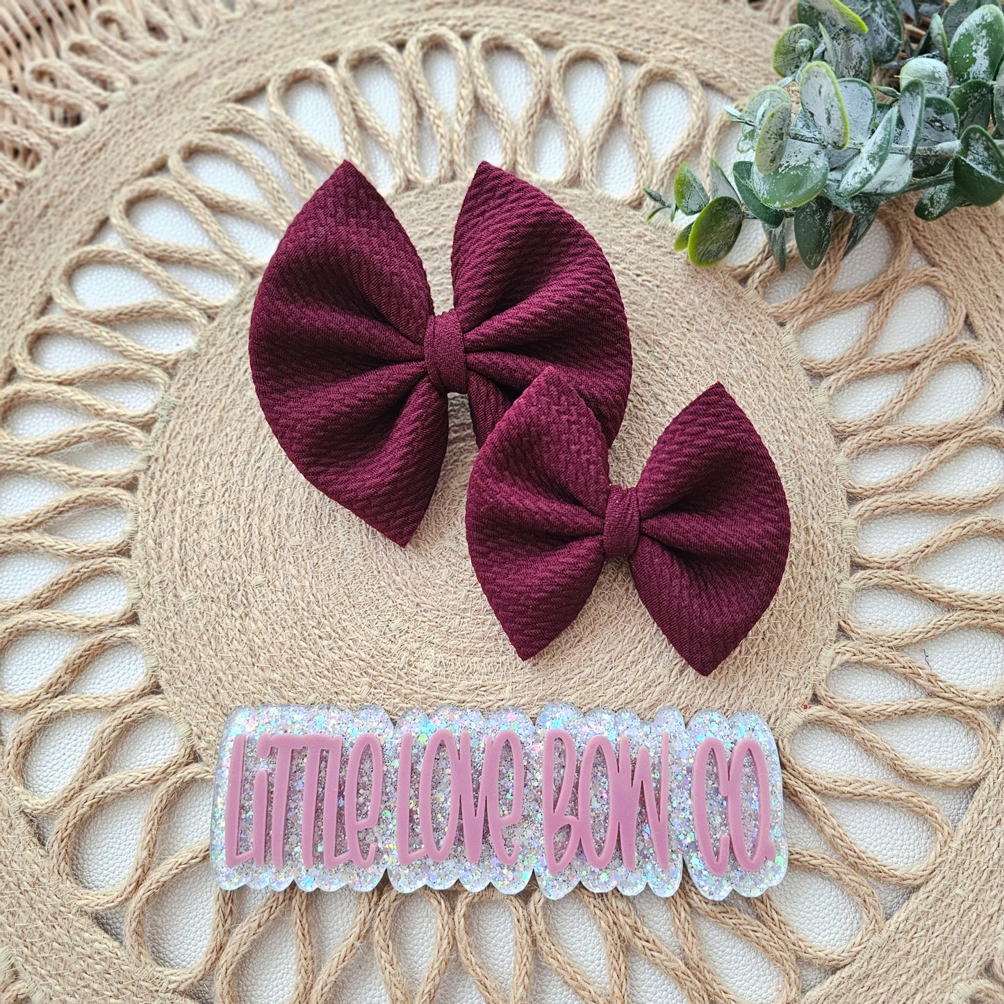 Burgundy Bow | Bullet (feltie sold seperately)