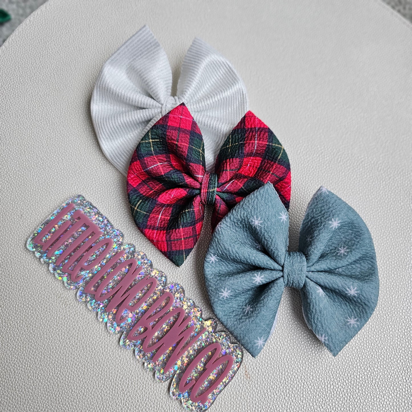 4" Christmas Bow Bundle, can be on nylon or clip specify in checkout