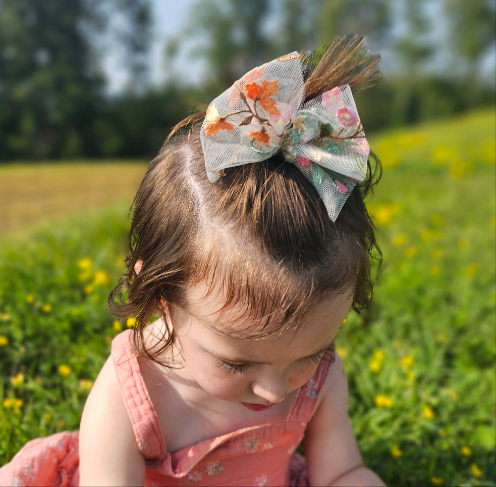 Mesh Embroidered Wildflowers