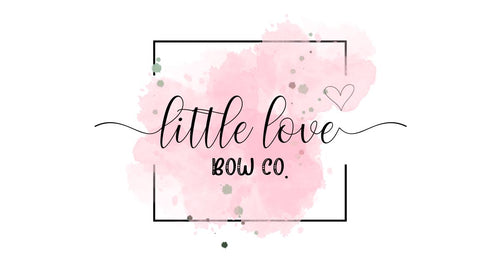 Little Love Bow Co. pink hearts logo