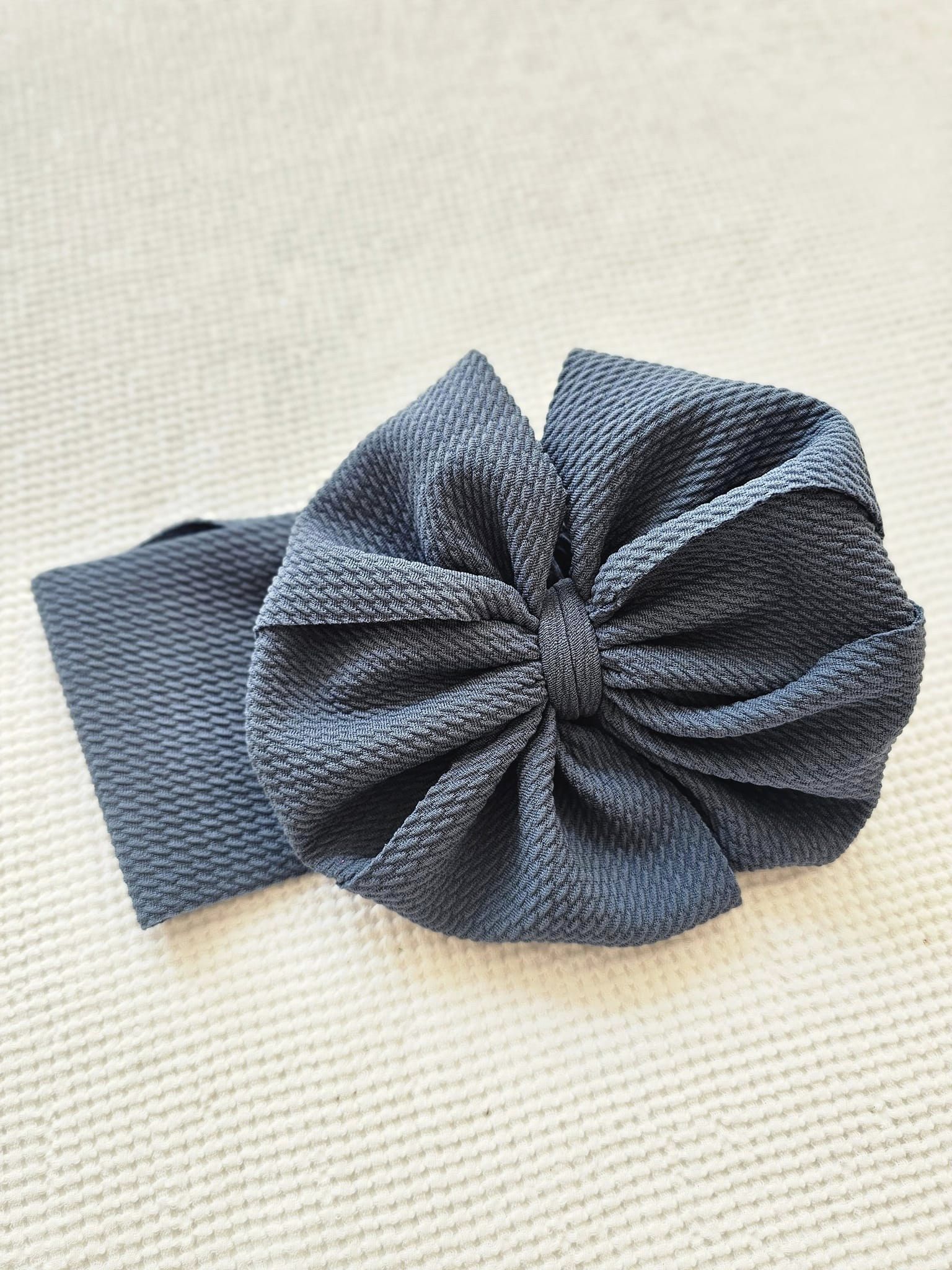 blue messy bow